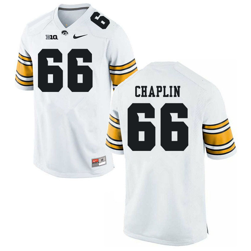 Men #66 Jeremy Chaplin Iowa Hawkeyes College Football Jerseys Sale-White